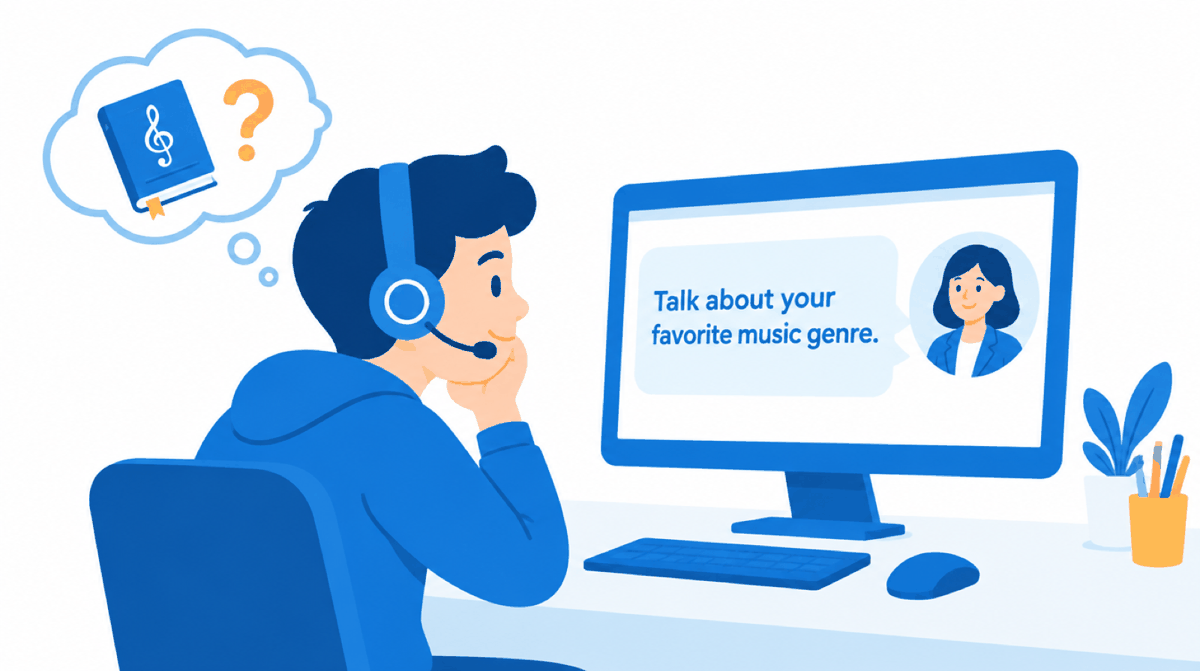 A student who barely listens to music gets the question: talk about your favorite music genre